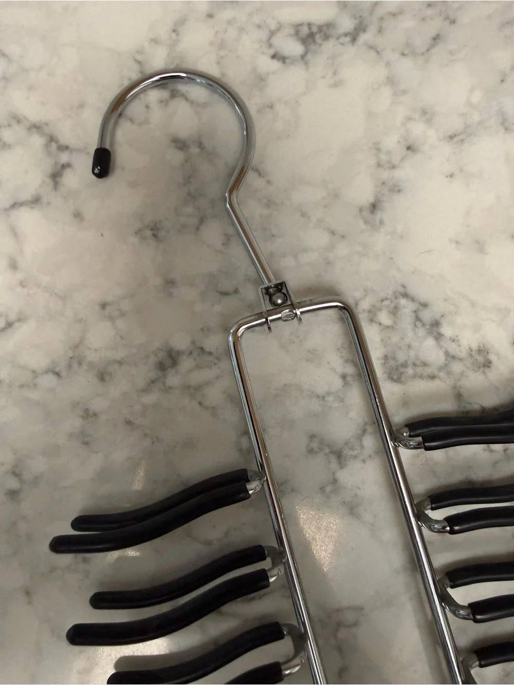 Multi-Tier Black Tie and Belt Organizer Hanger
